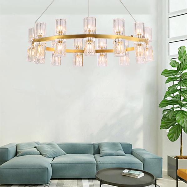 Luz macia conduzida da decoração do hotel da casa de campo de Crystal Luxury Chandelier American Minimalist