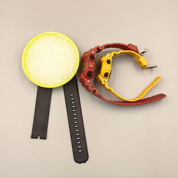 Waterproof, soft TPU raw material used in watch strap manufacturing; environment
