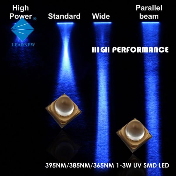 Microplaqueta UV 365nm 395nm do diodo emissor de luz da LENTE UVA do vidro e do silicone de quartzo para a cura do Inkjet