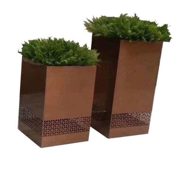 Galvanized steel colorful flower planters pots with words logo