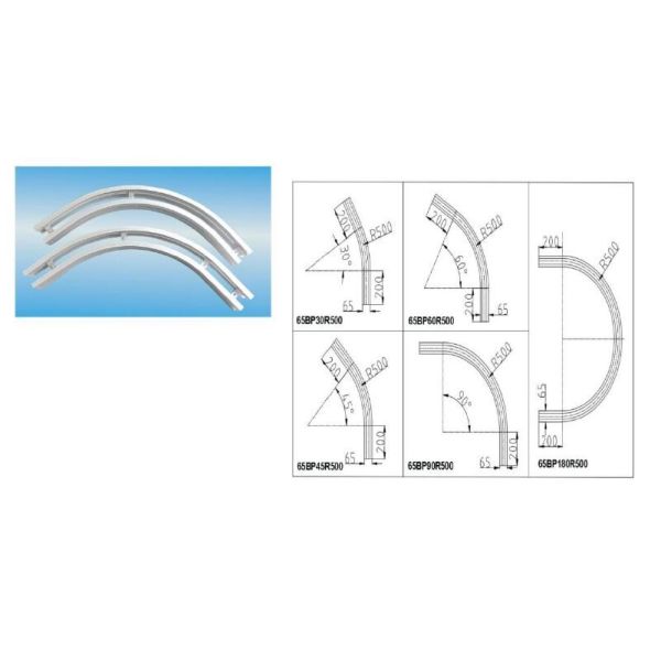Conveyor spare parts Vertical flexible conveyor bends for chains 63/83 aluminium drive ends