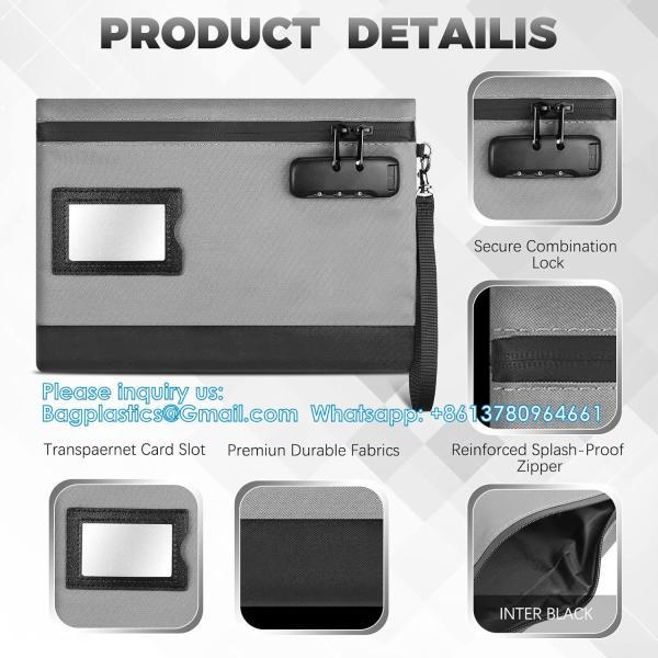 Money Bag With Lock 11'' X 7.9'' Nylon Bank Bag With Zipper Locking Bank Bag Lockable Cash Bag Money Pouch For Cash