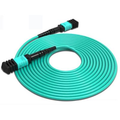 MPO To MPO 8 Core Fiber Optic Cable Fiber Optic Jumper OM3 Green PVC