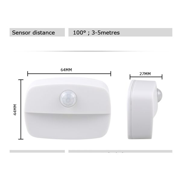 0.8W 30LM Plug In Night Lamp PIR Sensor 100 Degree For Closet Aisle Hallway