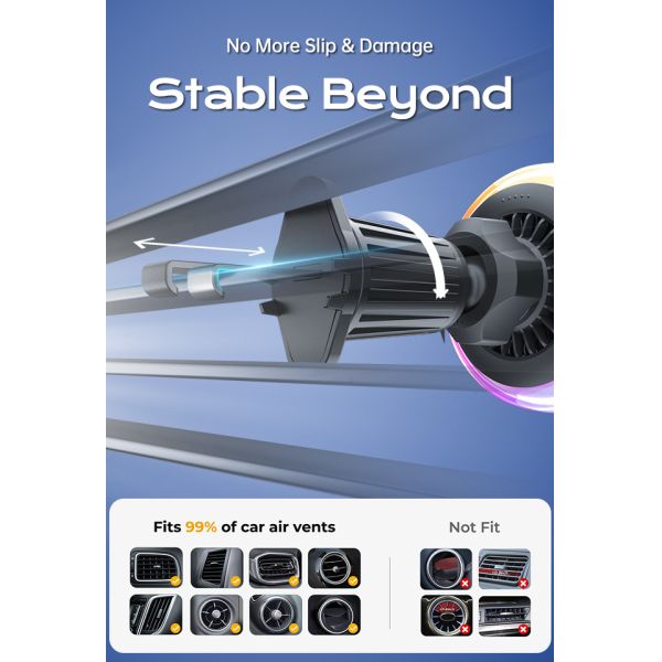 15W de carga rápida montaje magnético para automóviles con ventilador de enfriamiento silencioso y luz estelar para automóviles