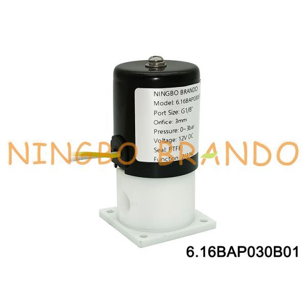 1/8'' PTFE Solenoid Valve For Acid Alkali Corrosion Resistance Isolation