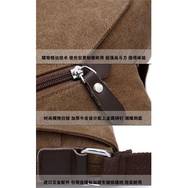Custom Business Men's Crossbody Shoulder Washable Canvas Messenger Bag For Men