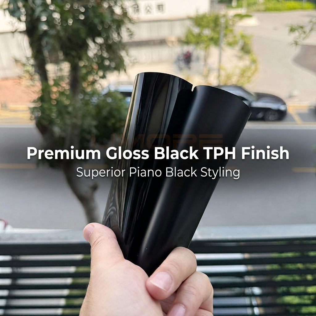 1.52*15M Gloss Black TPH PPF Paint Protection Film Self Healing Piano Black Car Protective Film Roll Car Wrap