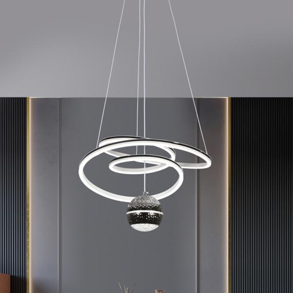 Factory Luxury Lustre Tri-Color Dimmable Remote Chandelier Pendant Lighting Fixture for Dining Room 2025