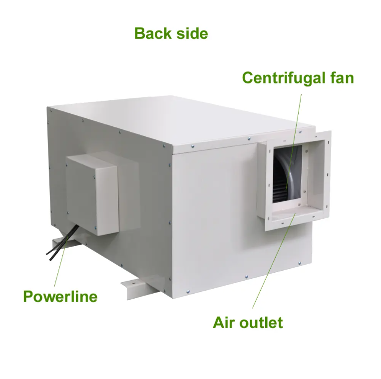 150l/D New Arrival Ceiling Dehumidifier Wall Ceiling Mounted Dehumidifier Greenhouse Grow Room Desumidificador for Industry