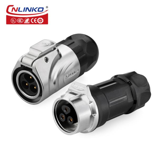 CNLINKO Manufacturer IP68 Waterproof 2 Pin Metal Male Female M16 Power Waterproof Plug Cable Socket Connector