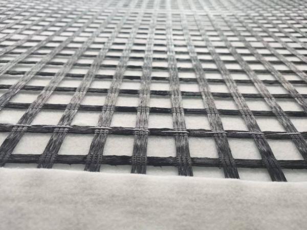 Geocomposite PET Geogrid Thermal Bonding Nonwoven Fabric By Glue Composite Geogrid Road Pavement Reinforcement