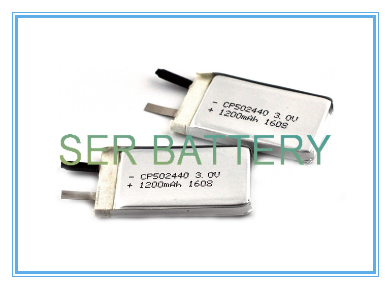 Плоская батарея полимера лития CP502440, клетка иона лития 3.0V плоская формирует подгонянный