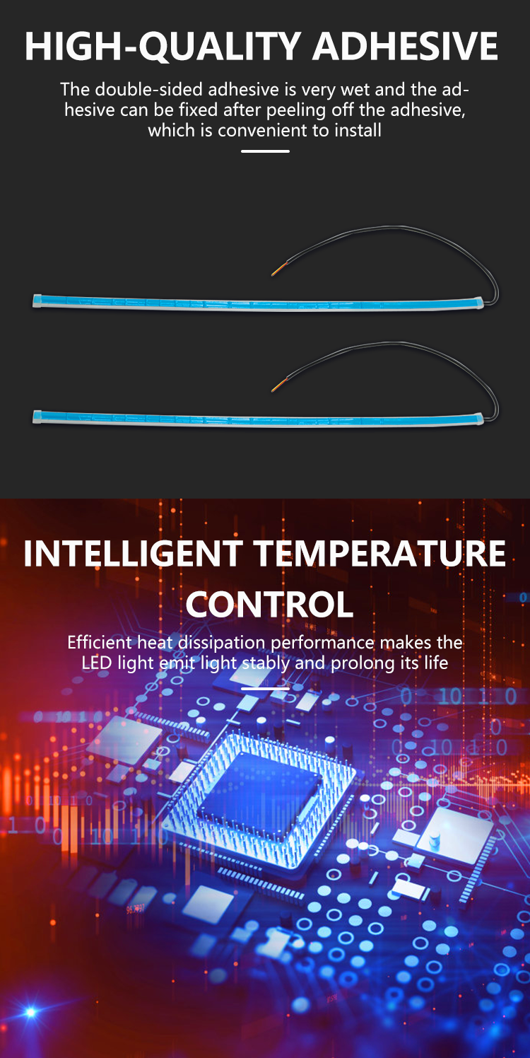 12V 24V White Yellow LED Strip Light Running Lamps for Universal Car Decorative Light