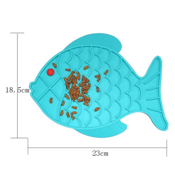 Soft Silicone Pet Supplies Customized Fish Shape Dogs Licking Plates OEM / ODM