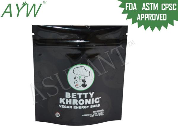 Opaque Plastic Lockable Medication Bag , Stand Up k Bags For Vegan Energy Weed