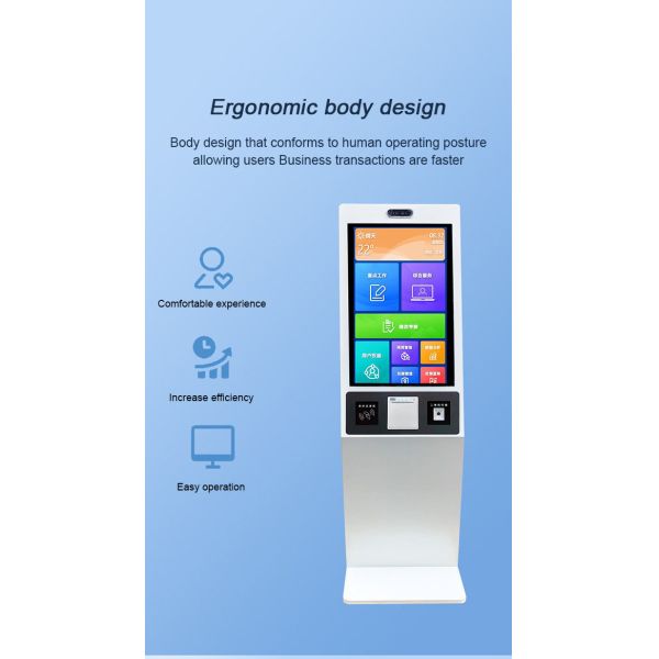 32-inch self ordering kiosk machine for restaurants and canteens, touchscreen kiosk for government service halls