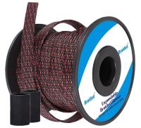 Gestão resistente Sleeving trançada expansível do cabo da abrasão do ANIMAL DE ESTIMAÇÃO preto e vermelho