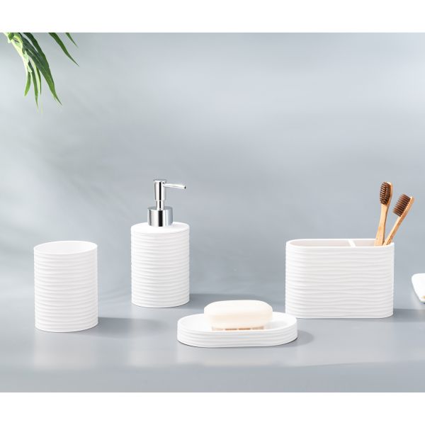 plastic Bathroom Accessories Set Foam Dispenser Soap Dispenser Toothbrush Holder Soap Dish