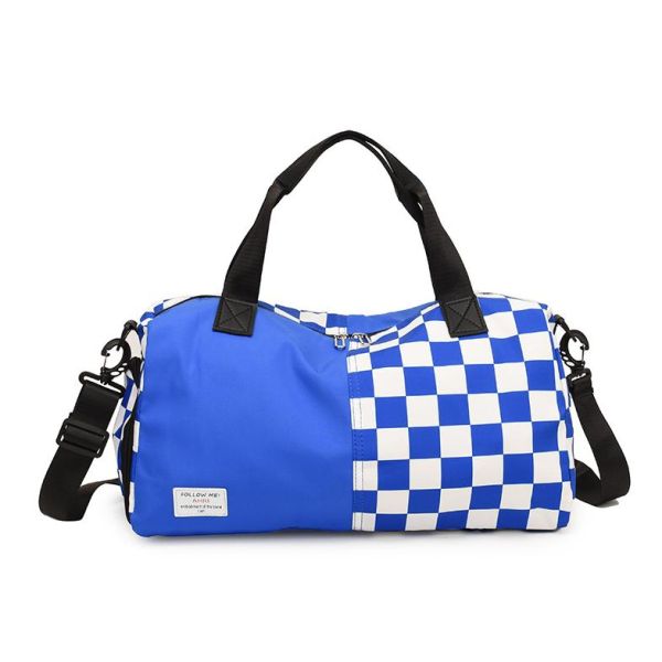 Compact Portable Custom Sports Bags Running Duffel Bag Classical Plaid Print