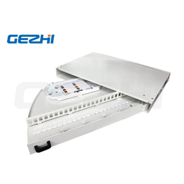 19 Inch 1U Side Pull Out Rack Mount Fiber Optic Patch Panel with Cold Rolled Steel Construction