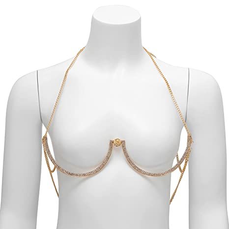 2025 Hot Wholesale Layered Rhinestone Body Chain Sexy Gold Body Belly Chain Beach Body Jewelry Party for Women and Girls