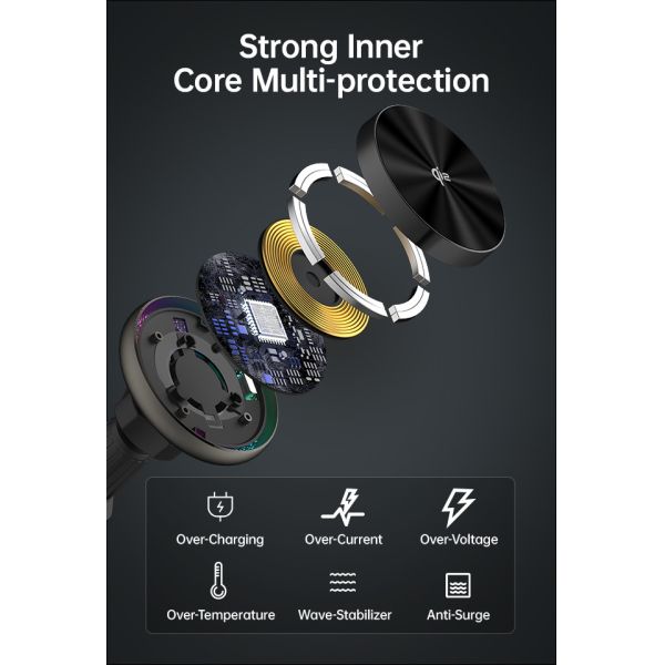 Starry Sky Lighting 15w Wireless Charger With Fast Heat Dissipation And Cooling Fan For Car Charging Holder Mount