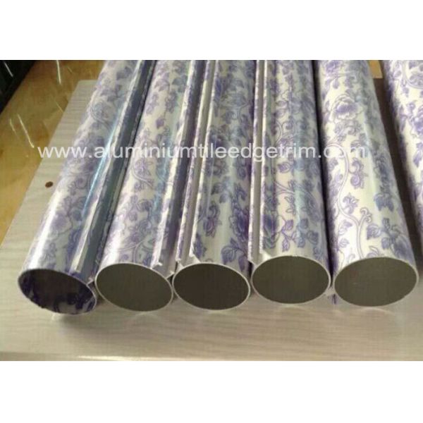 Powder Coating Round Aluminum Extrusion Profiles Marble Grain Color 8-15HW Hardness