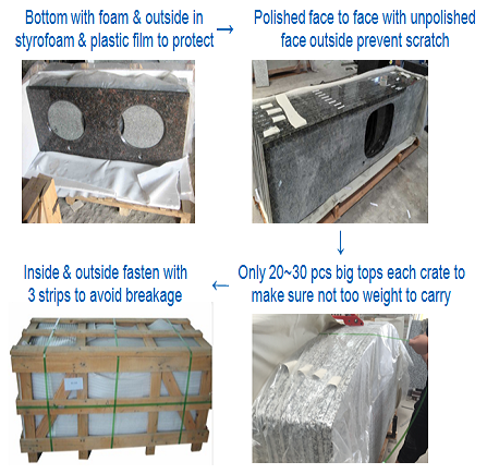 Черные Кунтертопс тщеты ванной комнаты толщины 2км/3км 4