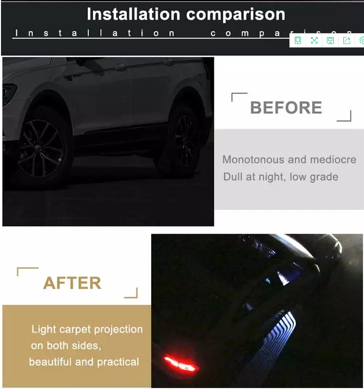 Car Accessories 2Pcs 14V angel wings lED car door light