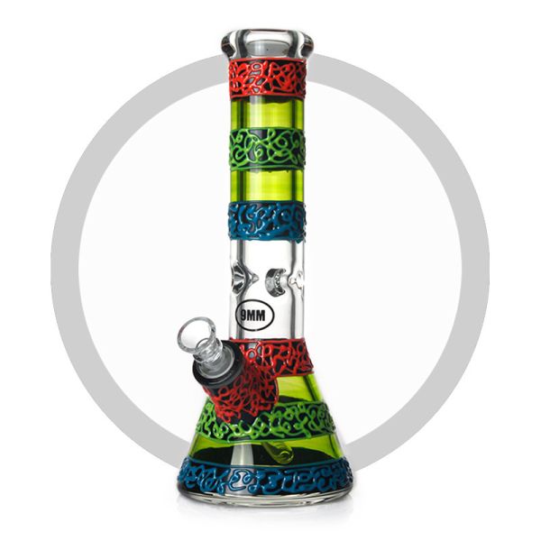 Luminouis Uv Coil Glass Bongs Heady High Quality 9mm Glass Tube Mixed Color Hookah