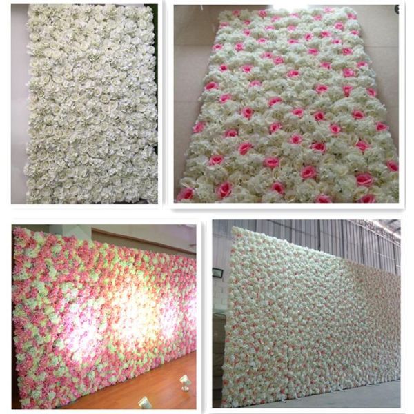 UVG fashionable artificial flower mat carpet in roses and hydrangeas for wedding backdrop wall decoration CHR1136