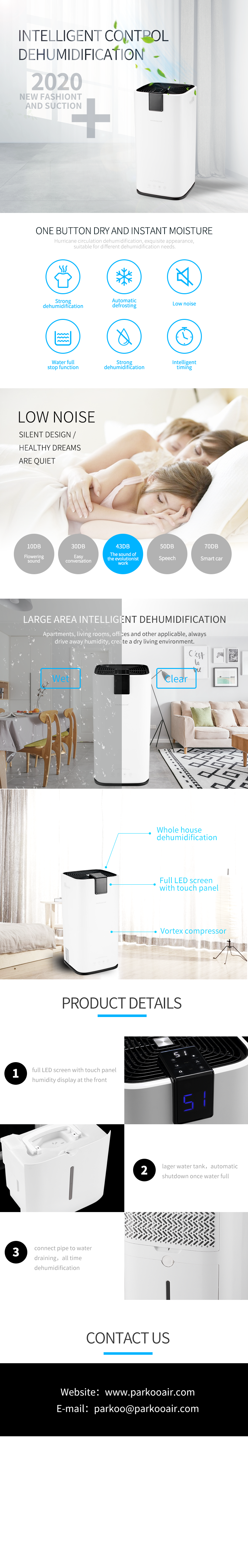 Автоматический размораживая Dehumidifier 12L/дня R290 для домашнего 30M2