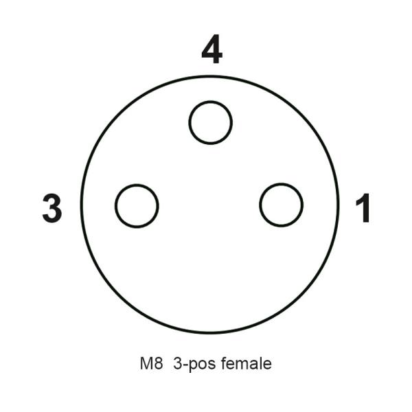 M8 Female 3 Pin 3pin 3p Attachable Assembly Round Circular Connector ip67 M8 Straight Hole Metal Plug 3P