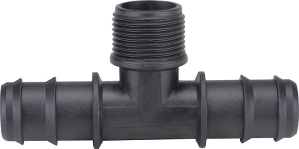 Conector plástico Dn12 16 da irrigação de gotejamento T dos conectores da tubulação da irrigação 20 25mm