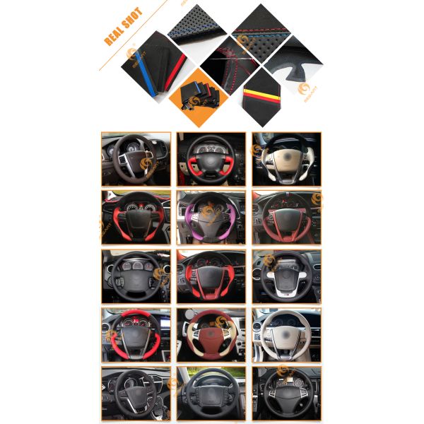 Designer Leather Steering Wheel Cover stitched for MG3 MG 3 MG6 MG 6 MG5 MG 5