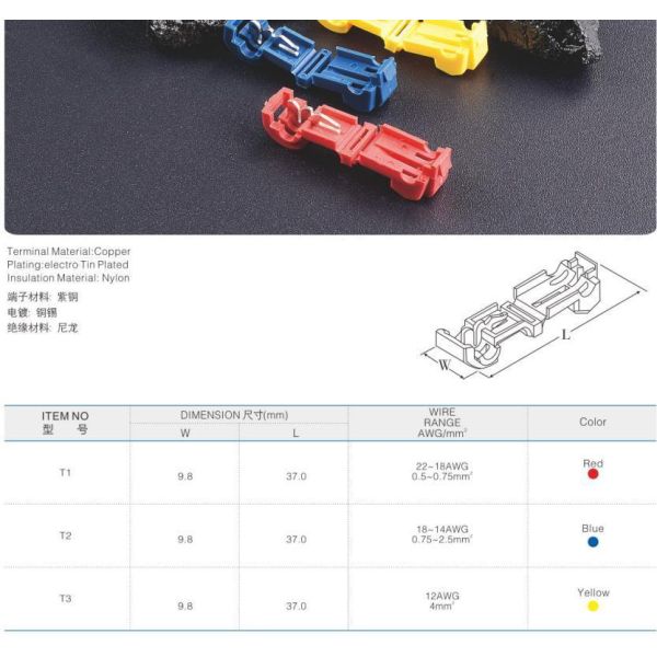 Изолированные вилки для кабелей Нилоновые/бронзовые подключаемые электрические соединители для терминальных кабелей