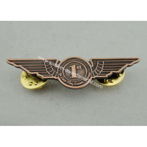 Zinc Alloy Soft Enamel Pin By Die Casting , Antique Copper Plating