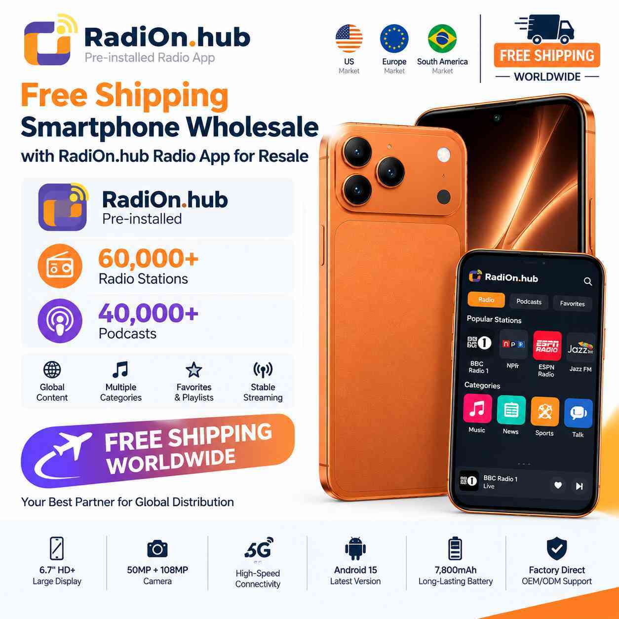 i17 PRO Max Global Edition 5g Large Screen Android Smartphone 12+512GB with Radio APP, Free Global Shipping