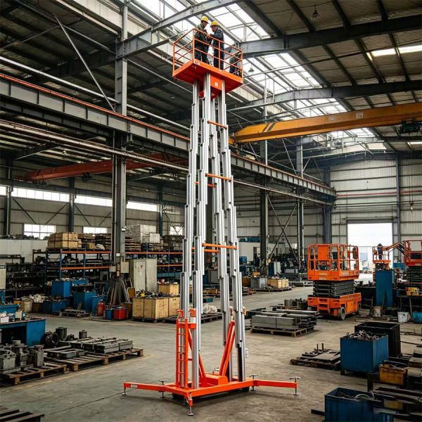 High Mobile 4 Vertical Mast Lift Order Picker 300kg 12m 14m 16m 18m For Hotel Lobby