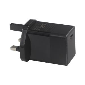 Carregador USB-C PD GaN 65W com ficha UK para laptops e telemóveis