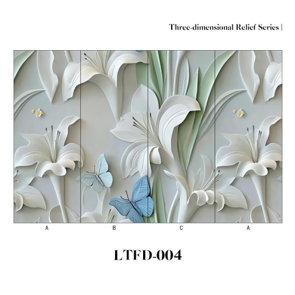3D Relief PVC Embossed Wall Panel Custom Vivid Patterns Reception Area