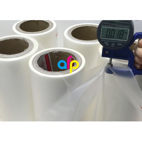 PET Base BOPP Laminating Roll Film , Multiple Extrusion Clear Thermal Laminate Roll