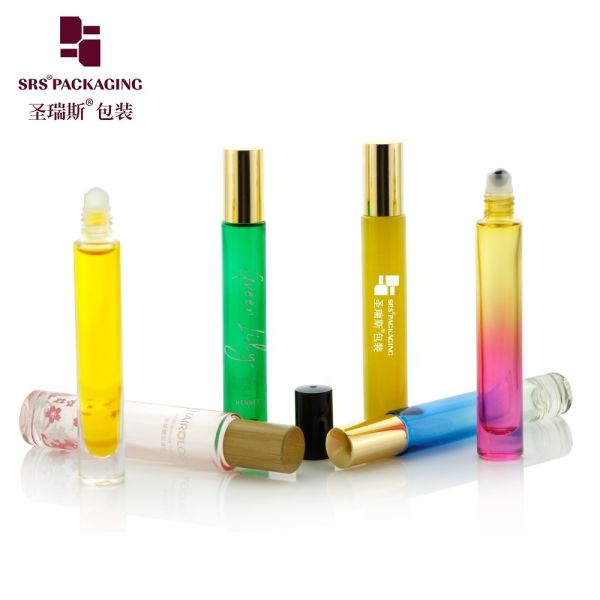 10ml 15ml Slim Round Cylinder Heavy Wall Thick Bottom Customized Glass Roll On Roller Bottle for Essential Oil and Perfume
