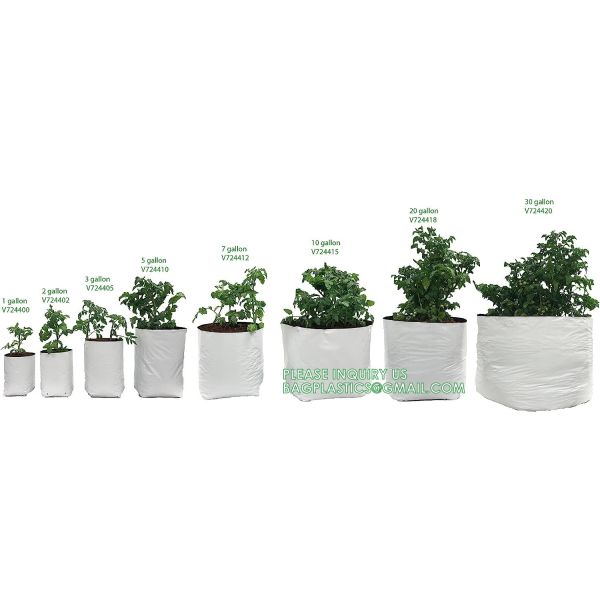 Nursery Growing Bags Large, 7.8x8.6 inches Biodegradable Fabric Seedling Grow Bag, Seed Starting Pots Pouches