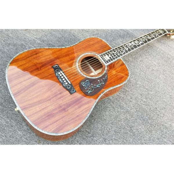KOA wood classic acoustic guitar,Life tree Ebony Fingerboard,Abalone inlays and binding,China 41 inchs acoustic
