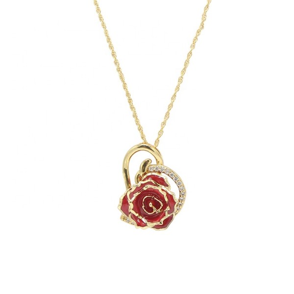 24K Gold Dipped Rose Necklaced/Gold Plated Natural Rose Necklace for Mother's