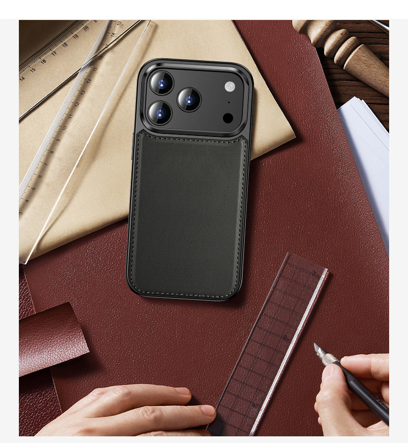 Laudtec Leather Back Cover Shockproof Phone Case for iPhone 15 16 17 18 Pro Max with Folding Stand ODM OEM Wholesales