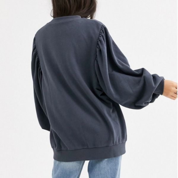 Сверхразмерные женщины 100 хлопок раздувают фуфайка шеи экипажа равнины фуфайки рукава