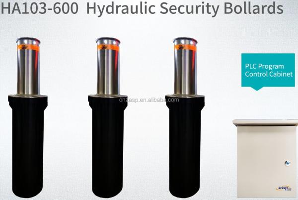 271mm Diâmetro Alto padrão de segurança Anticurso Controle remoto Hidráulico Automático de aumento do tráfego Bollardo